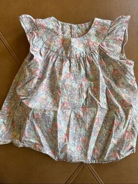 Bonpoint floral Ruffle Tank Top button down cotton 3T